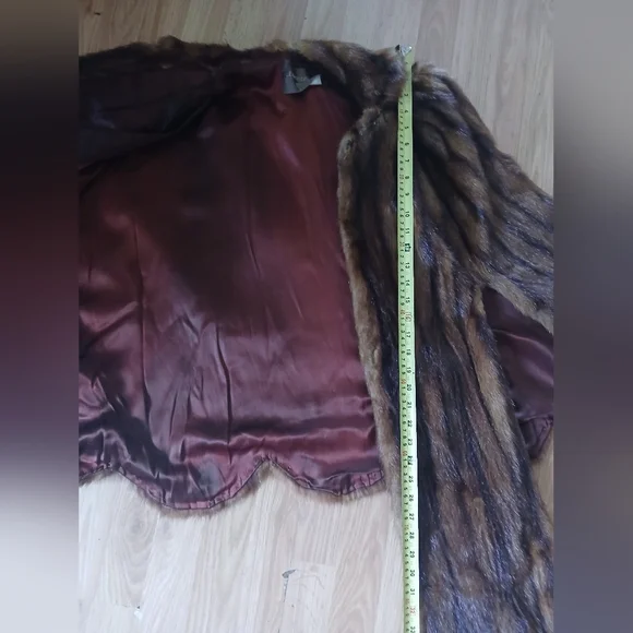 L.Bamberger & CO. Newark Elegant Brown Fur Mink Stole Wrap - Picture 14 of 16